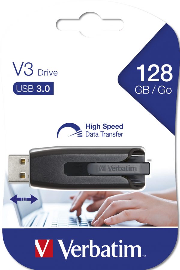 PENDRIVE 128GB USB 3.0 3.1 V3 VERBATIM 49189 SUPER SPEED USB 3.0 DATA TRANSFER 