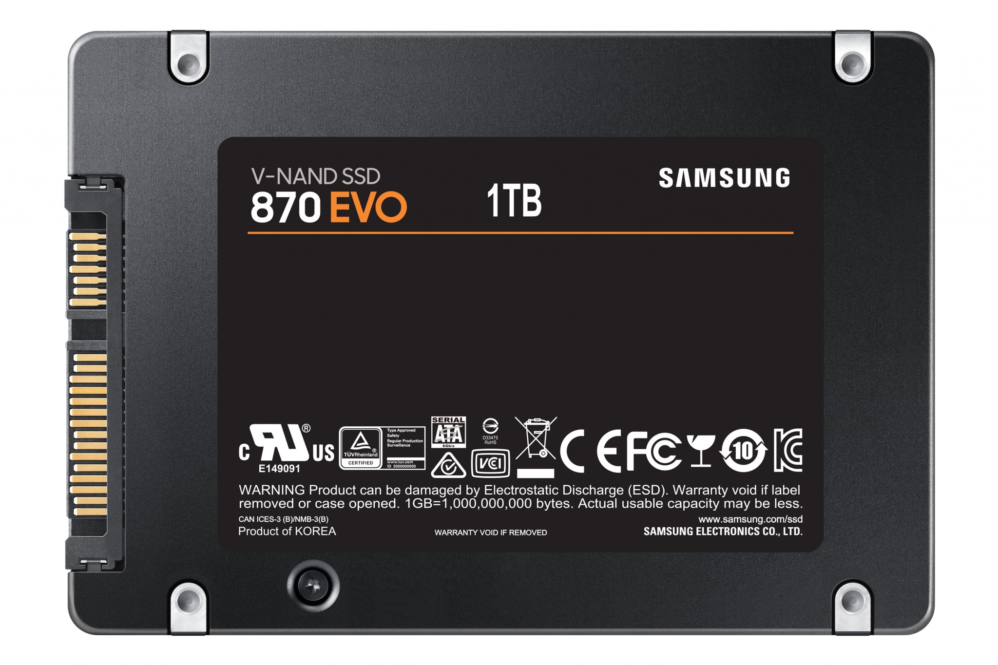 Samsung 870 EVO 1TB 2.5" SATA III V-NAND Internal Solid State Drive - A