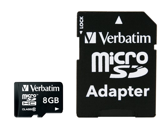 Card with Adapter TM VERBATIM 44081 microSDHC 8GB; Class 10 