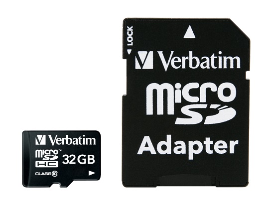 Verbatim 32GB Premium microSDHC Memory Card with Adapter UHS-I V10 U1 Class 10 44083 Black 
