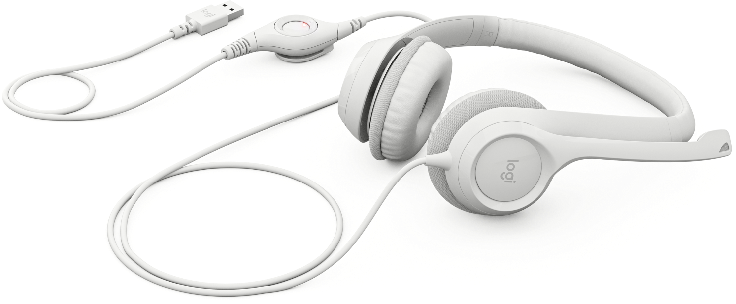 Logitech H390 Stereo USB-A Wired Headset, Off-white - A-Power Computer Ltd.