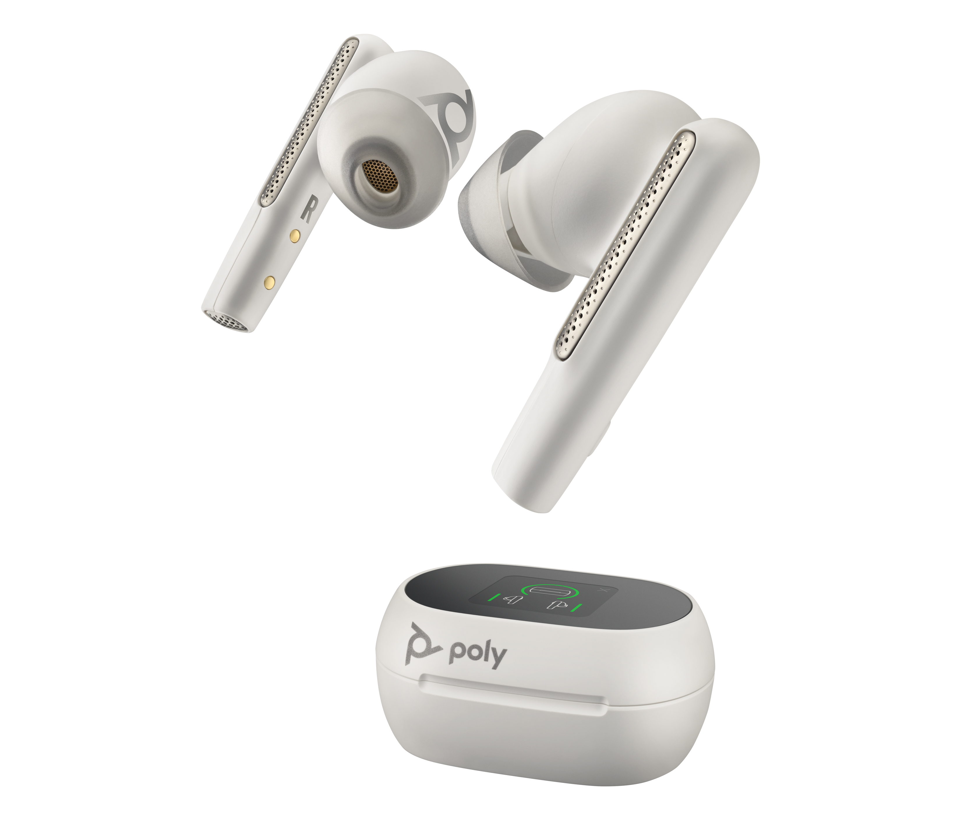 POLY Voyager Free 60+ Wireless USB-A MS Earbuds, White, Charge Case - A-Power Computer Ltd.